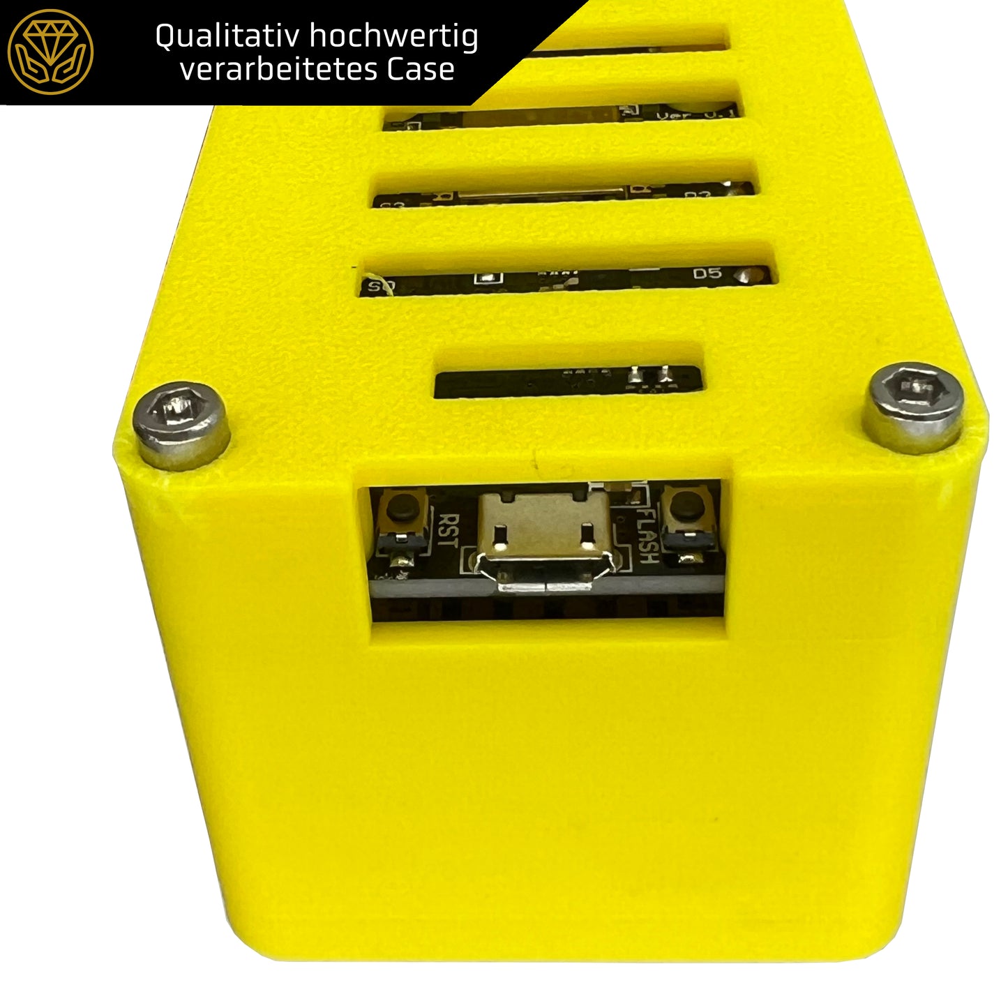 Bitcoin Ticker Uhr (gelb)