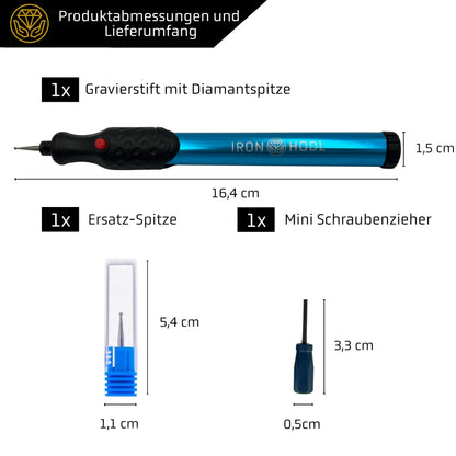 IRON HODL Gravierstift (blue)