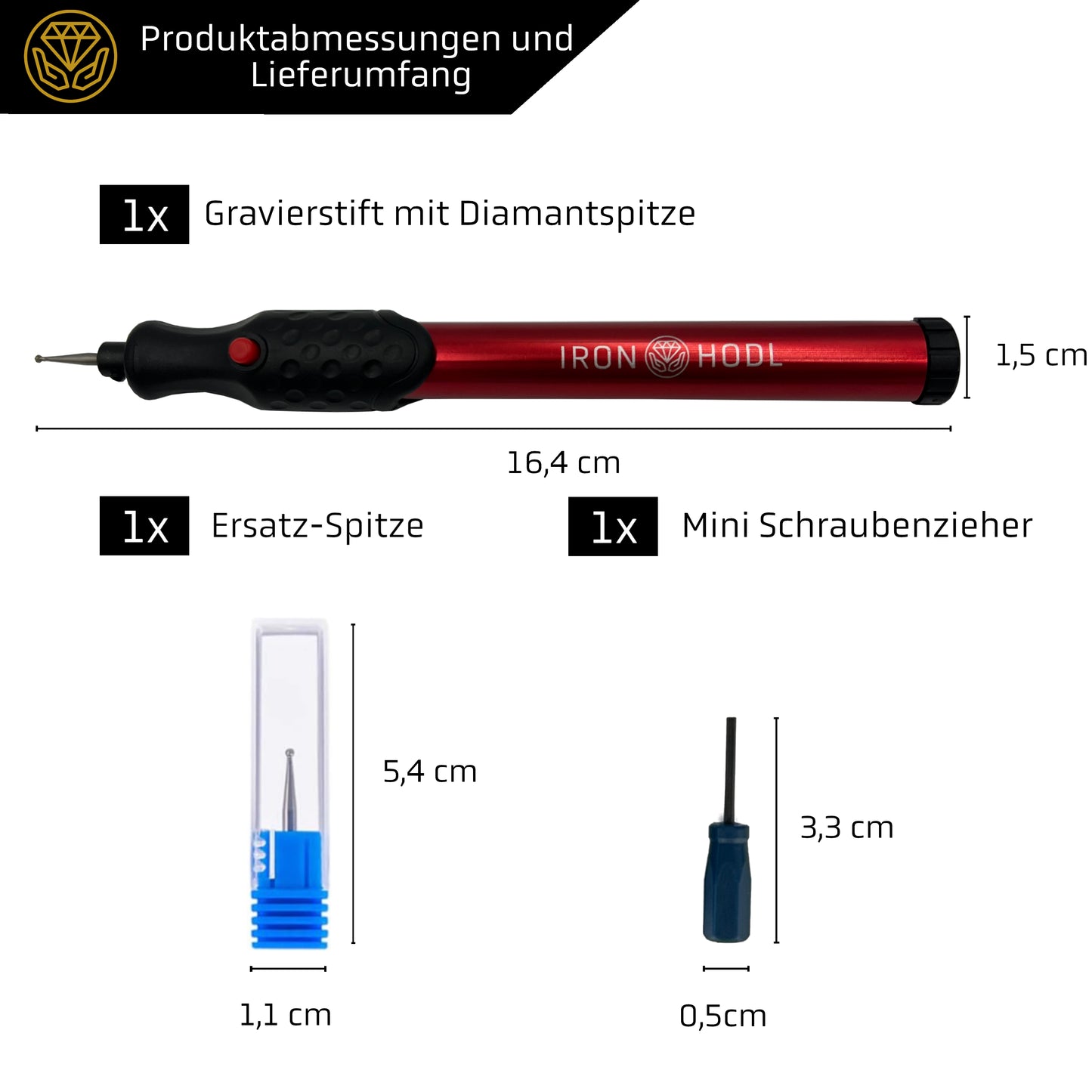 IRON HODL Gravierstift (red)