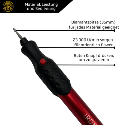 IRON HODL Gravierstift (red)