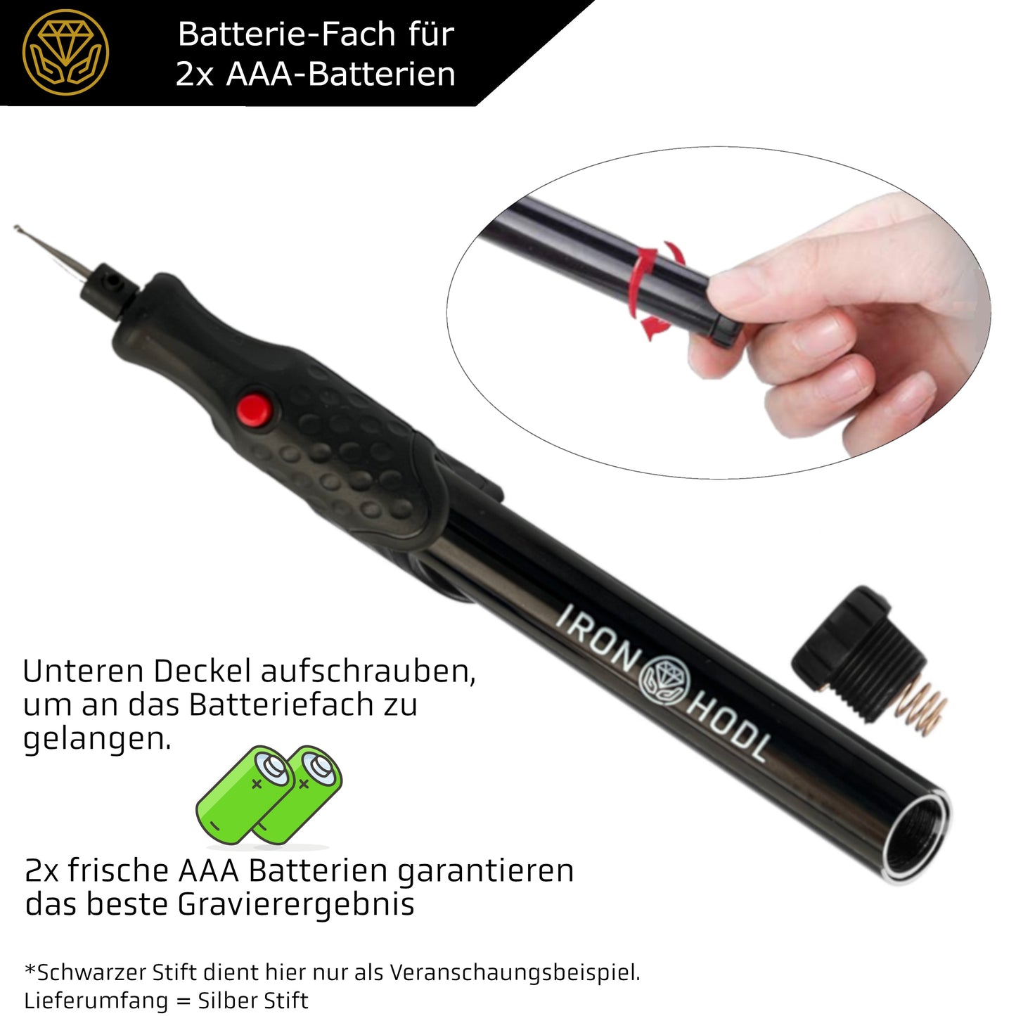 IRON HODL Gravierstift (silver)